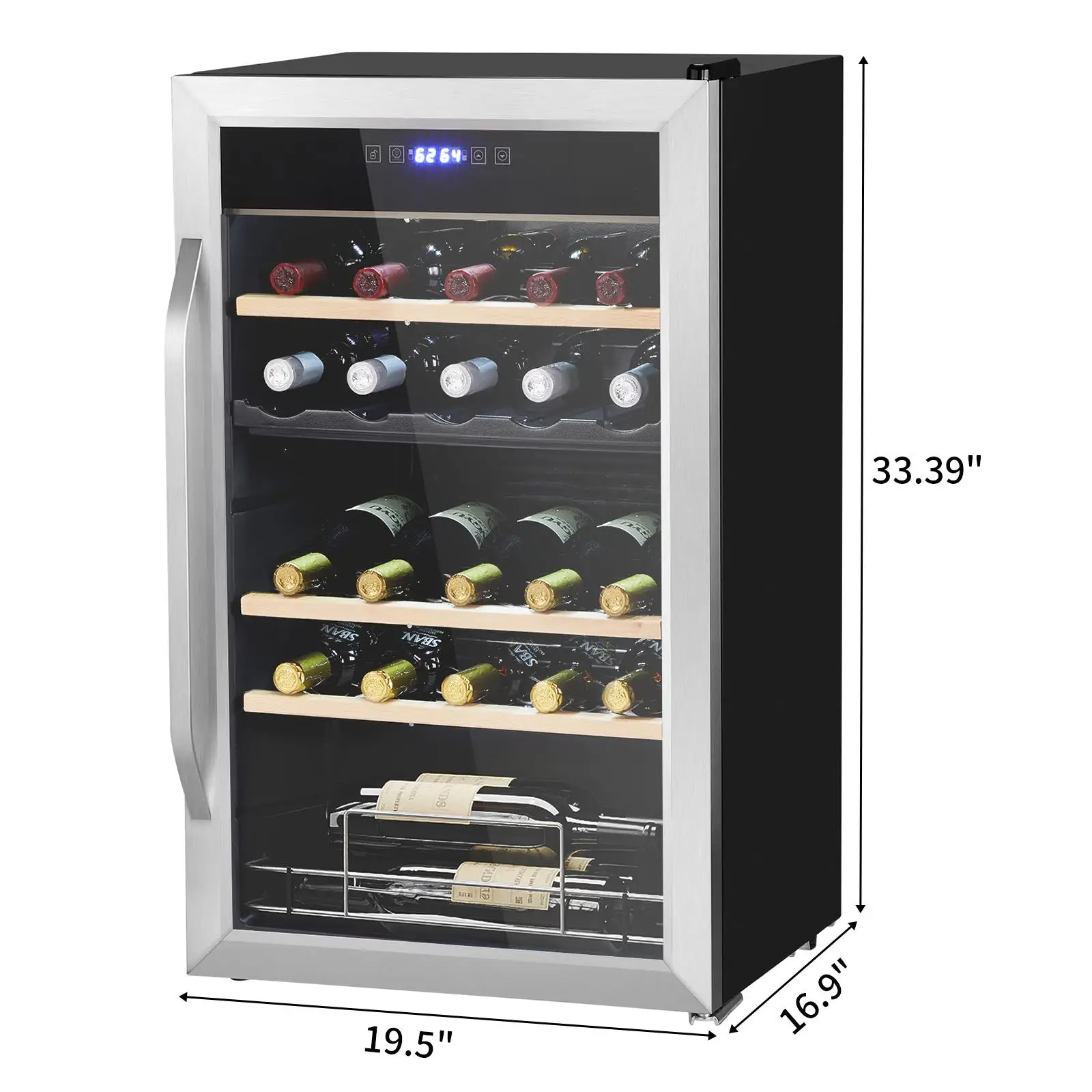 ZOKOP Dual Zone for wine & Beverage Cooler - 33-Bottle Glass Door Refrigerator with Independent Temperature Control