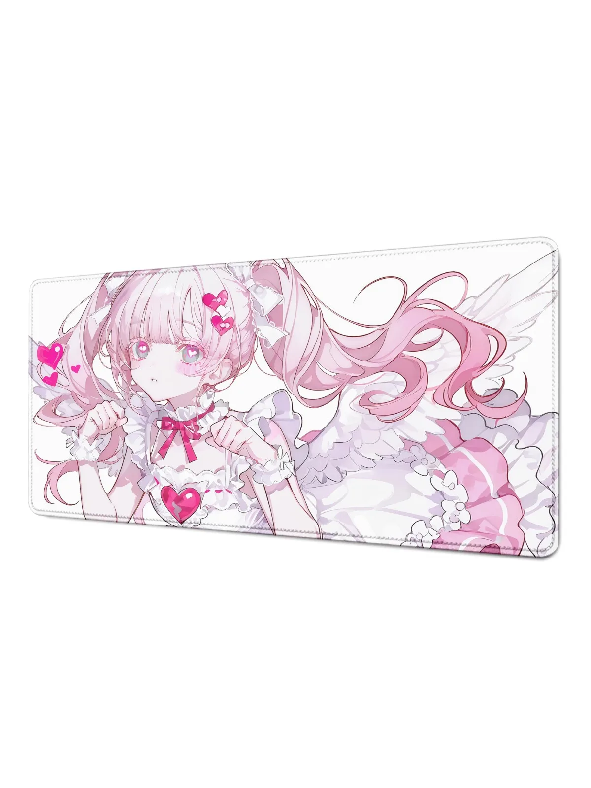 Podkładka pod mysz z motywem uroczej anime dziewczyny, różowa, duża, kawaii, mata pod mysz, duża gumowa podkładka pod komputer, mata na biurko dla dziewczyn, piękna, 90x40 — zdjęcie produktu 7
