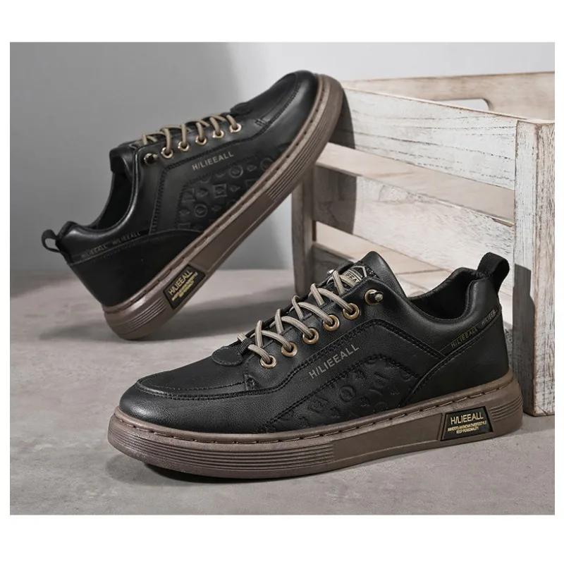 2026 New Arrival Men Classic White Board Shoes PU Leather Comfortable Versatile Youth Daily Street Casual Skate Sneakers