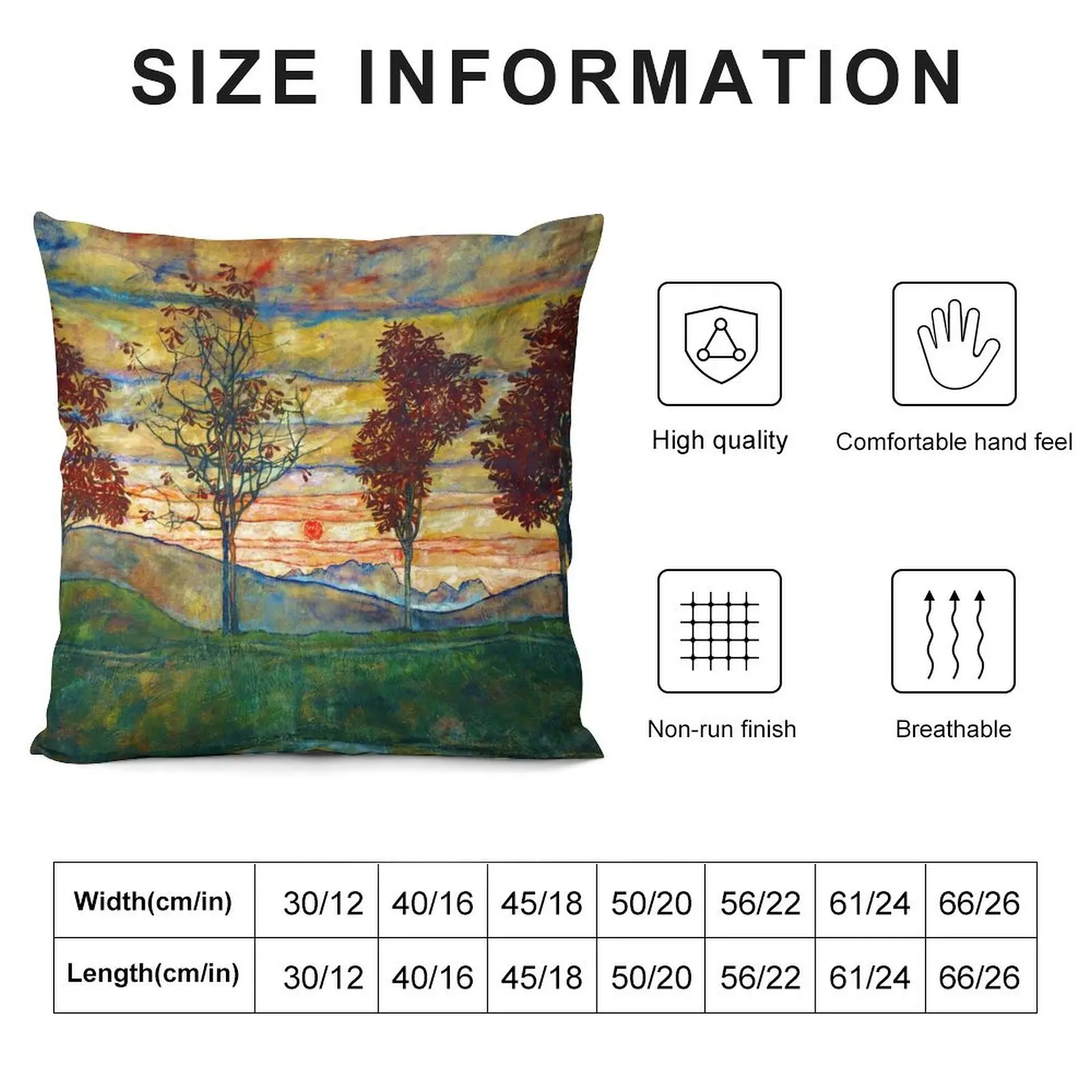 Egon Schiele Four trees, 1917 Throw Pillow Throw Pillow Covers ornamental pillows Pillow Case Decorative case