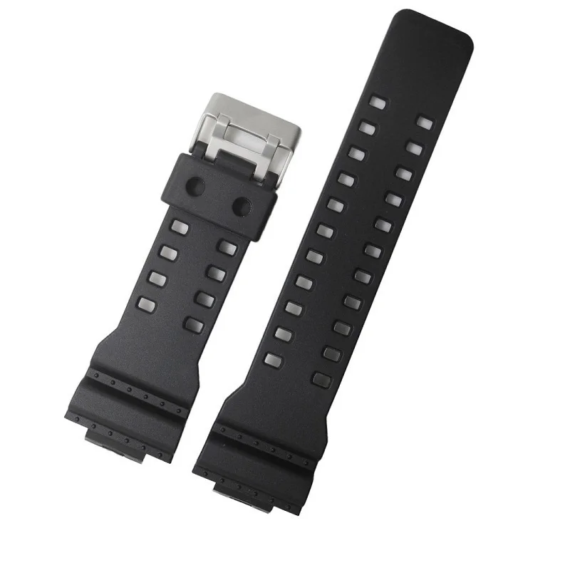 Seatopton 16mm Silicone Rubber Watch Band Strap For Casio G-Shock GA-110/100/120 DW-5600 5610 Replacement Black Watchbands