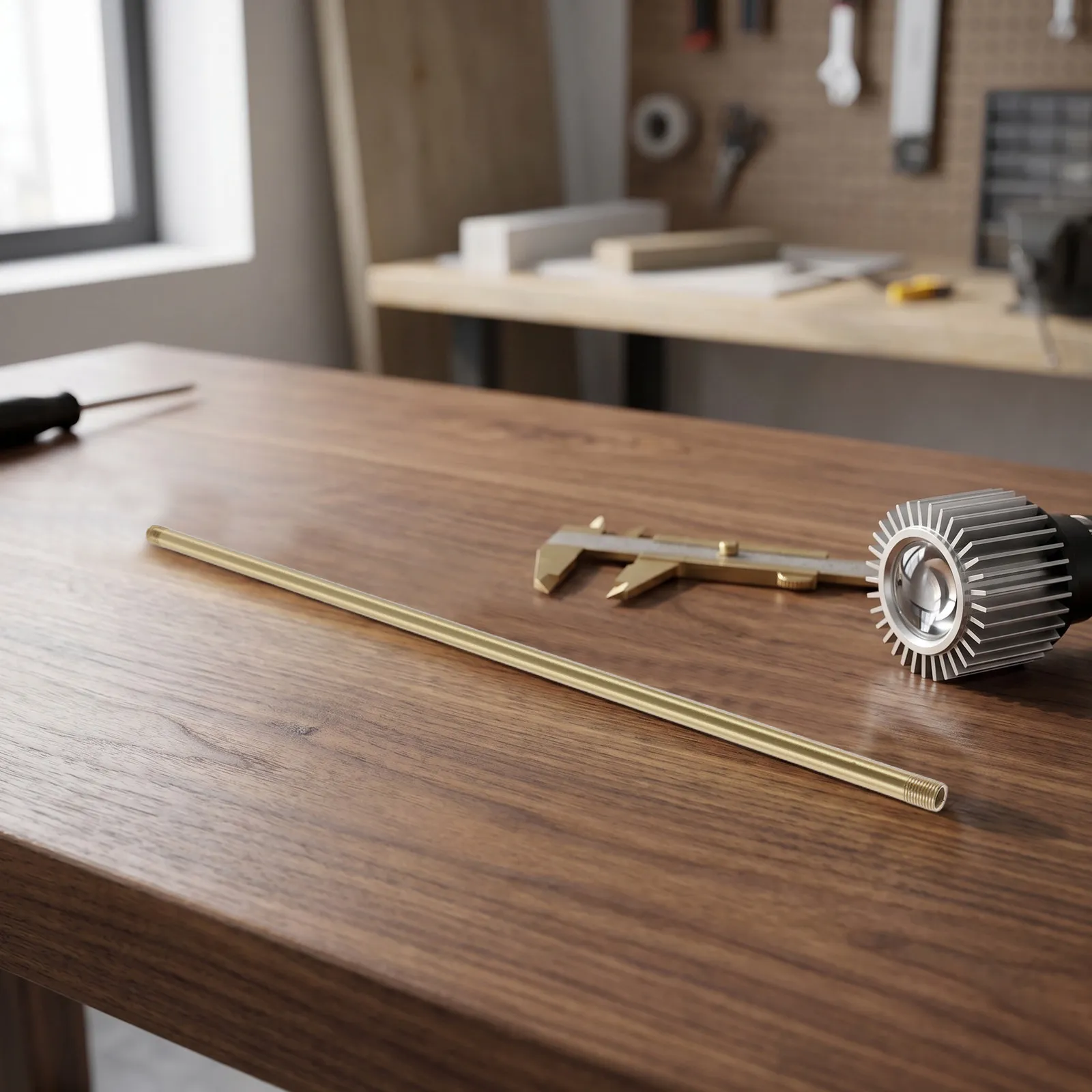 M10 Brass Lamp Pipe Hollow Threaded Extension Rod 16 Inch Retro Style for DIY Lamp Making Fixture Repair Chandelier Stems