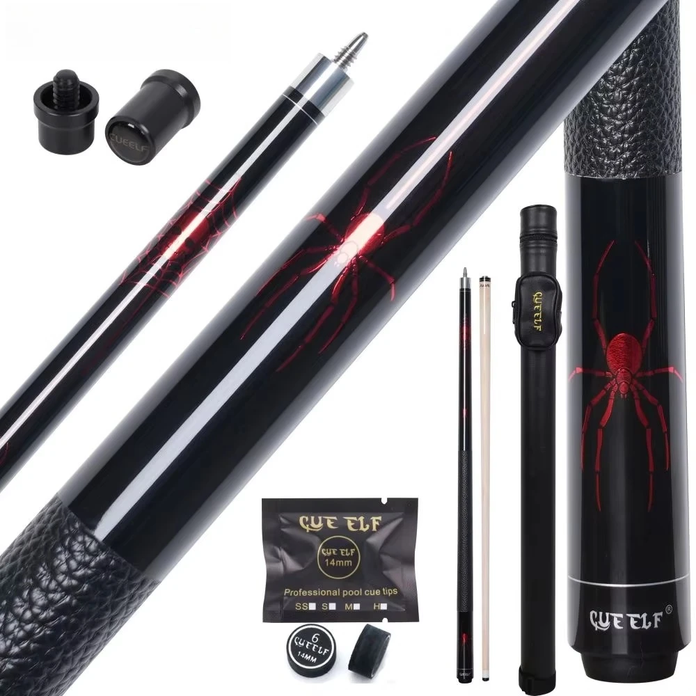 

Exquisite Real Leather Wrap Billiard Pool Cue 13mm Tip Size Nine Ball Ball Arm Pool Cue Hard Maple Shaft Sticker Cue