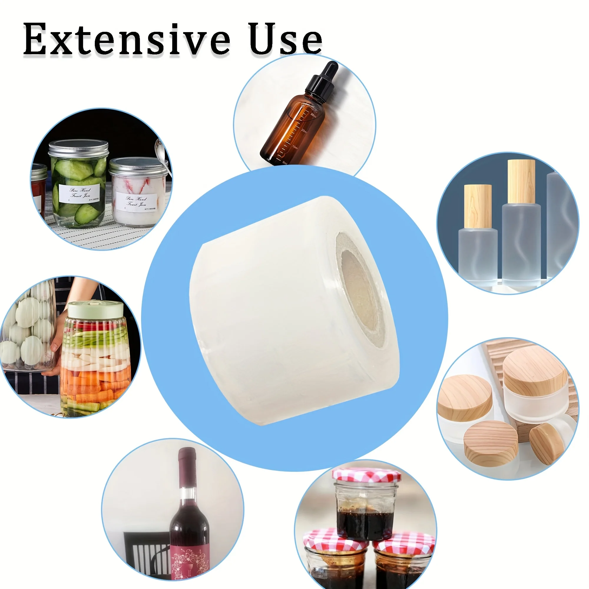 لفة واحدة من لفة فيلم الانكماش المرنة مقاس 23000 سم، سدادة الزجاجات غير الساخنة، سهلة الاستخدام لمنتجات التعبئة والتغليف المعبأة في زجاجات #5