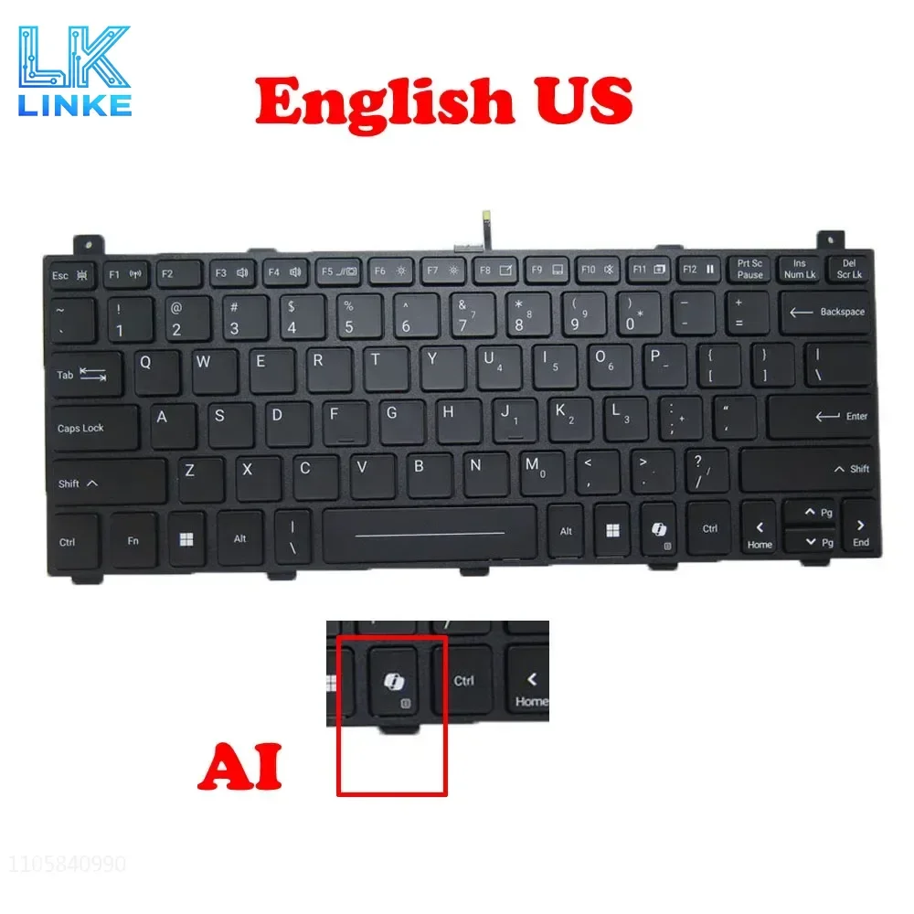 For Getac S510AD Laptop With Backlit US UK Keyboard S510AD English US United Kingdom UK With Black Frame New