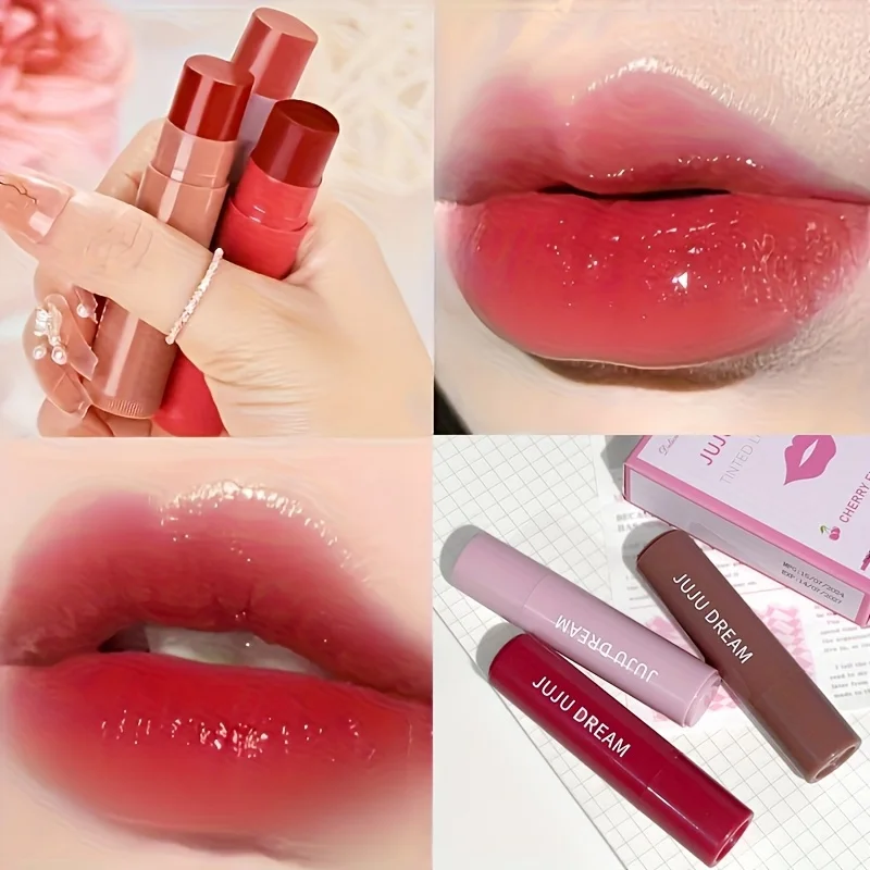 Uroczy Kolorowy Balsam do Ust 3 szt. Nawilżający Tint do Ust Długotrwała Wodoodporna Pomadka Kobiety Dziewczyny Kosmetyki do Ust Prezent na Walentynki