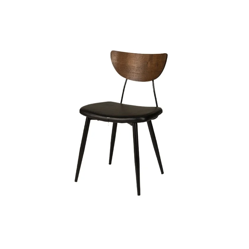 

Retro dining table and chairs Home living room Light luxury back chair Industrial wind soft bag Leisure chair