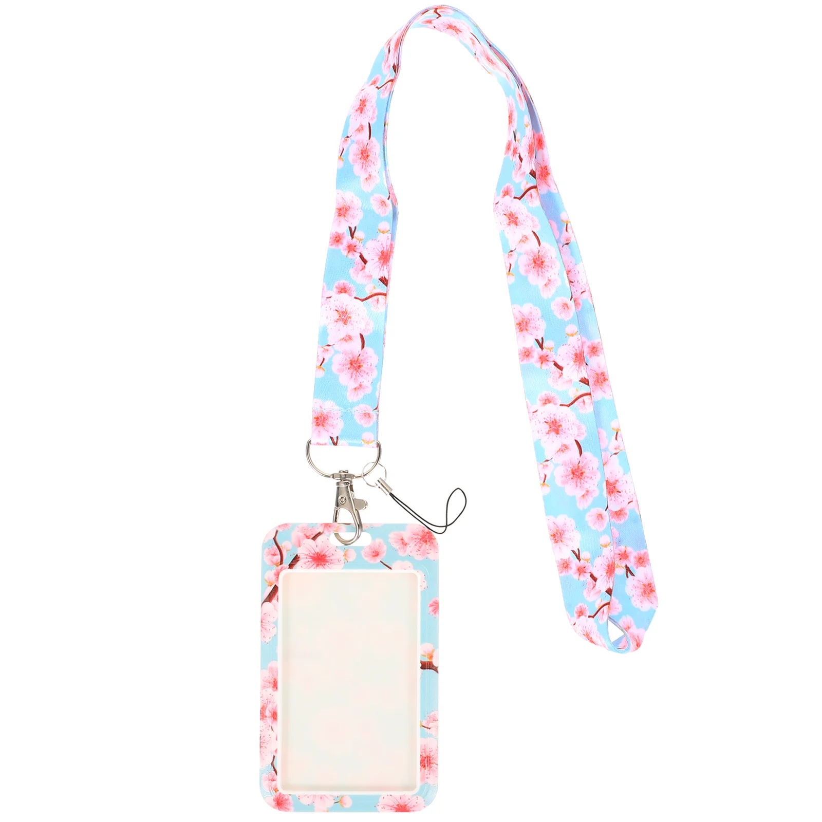 

Floral Pattern Bus Card Holder Transparent Id Card Cover Anti-Scratch Protector For Student Campus Exhibition Tags Key U Disk