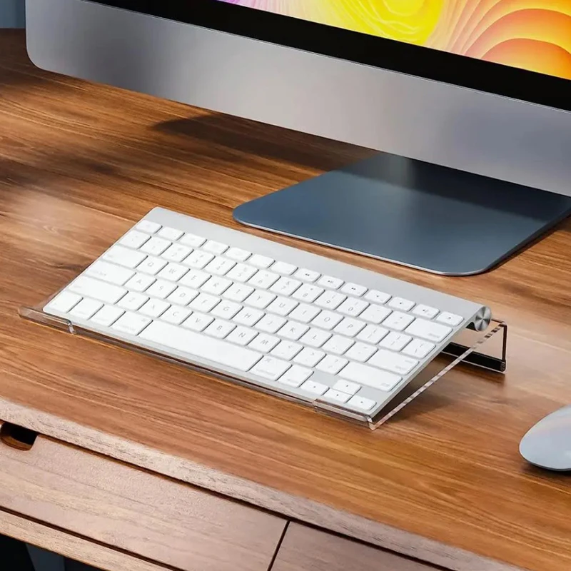 Acrylic Computer Keyboard Stand Clear Keyboard Riser Lift Tray Non-slip Transparent Desktop Keyboard Holder Office Supplies