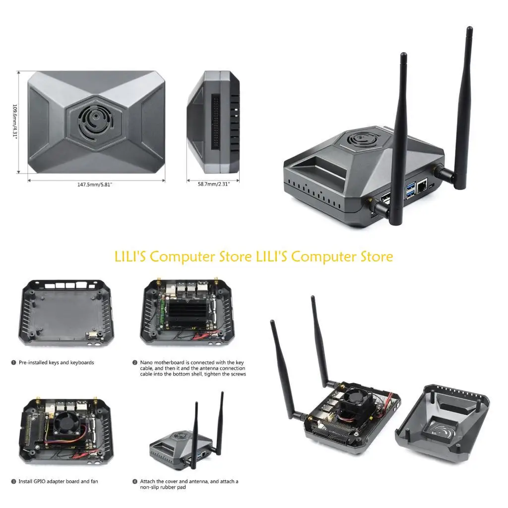 

Корпус из алюминиевого сплава A52B, металлический корпус для рассеивания тепла, с платой адаптера GPIO