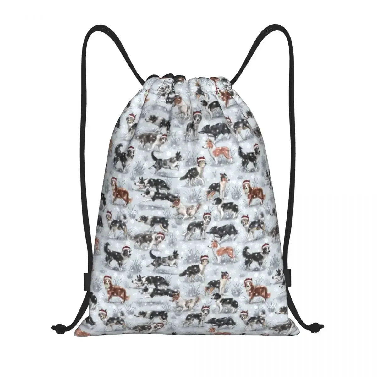 Sac à dos de Noël Border Collie pour hommes et femmes, sac à dos léger, sac de sport pour animaux de compagnie, sacs pour le yoga, mignon, chien de proximité Wstring