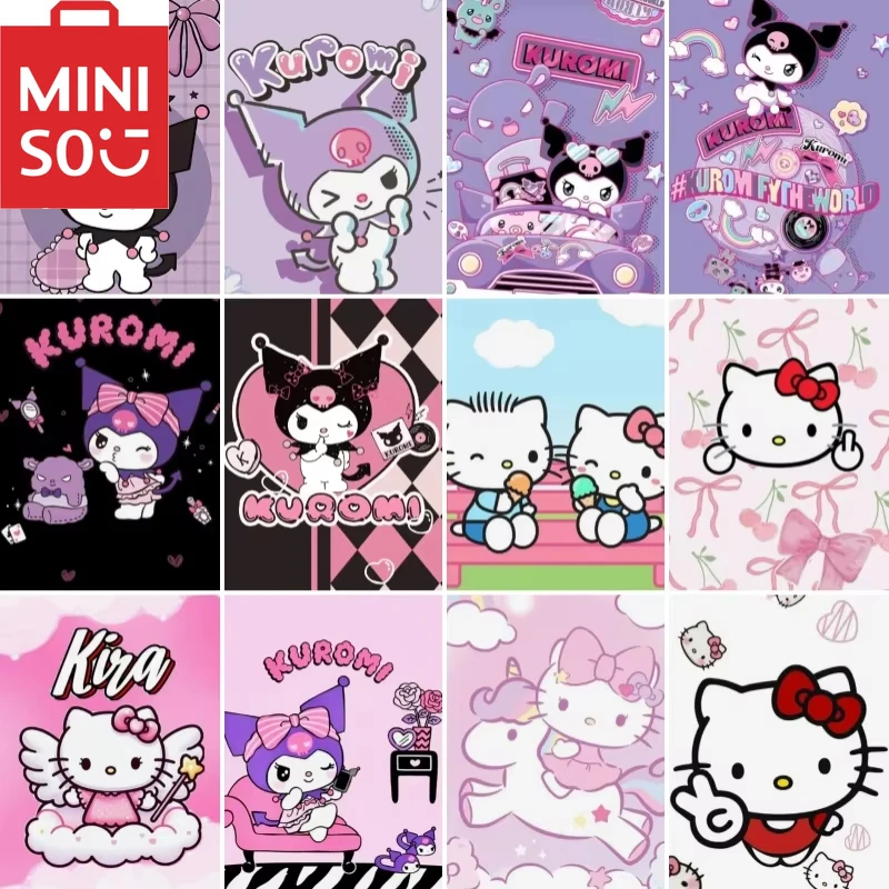

MINISO Sanrio DIY Oil Painting By Number angel Hello Kitty Home Decoration Wall Bedroom living Room Decor Gift Frameelss