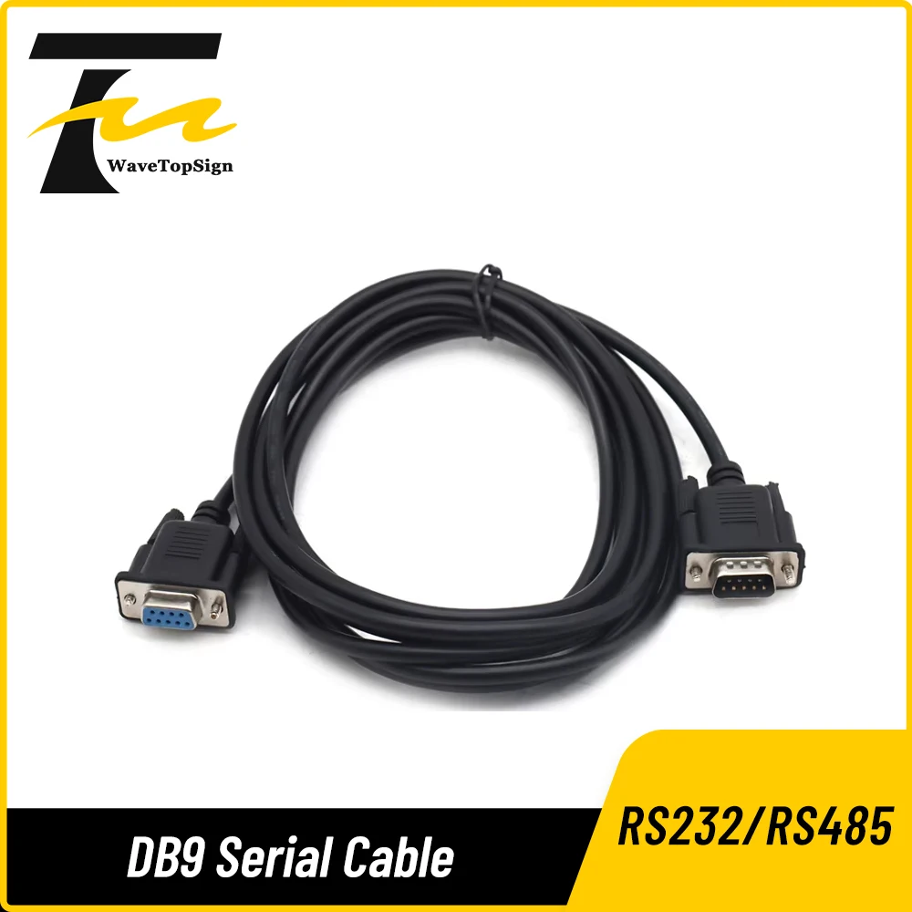 WaveTopSign 1.5M DB9 Serial Cable RS232 RS485 Cable Male Turn Female COM Port Direct Connection Cross 9Pin Data Extension Cord