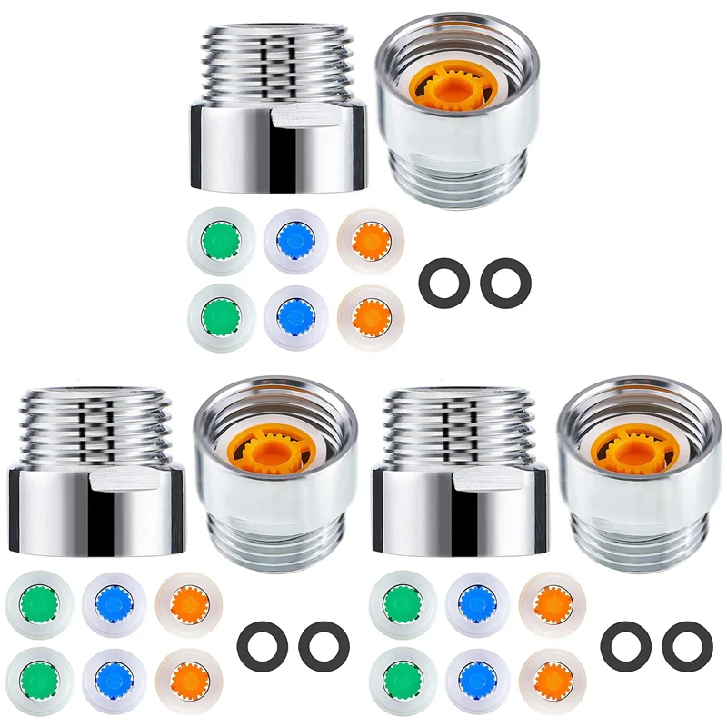 24 Pieces Of Shower Flow Reducer Limiter Set, Water Restrictor, 1/2 Inch Thread Size 4, 6 And 9 L/Min-B91B