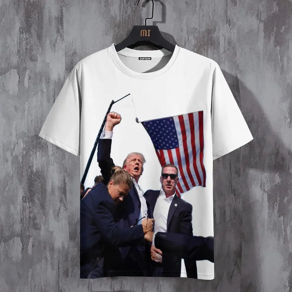 Funny Donald Trump Men's T-shirt Character 3D Printed T-Shirts Casual Short Sleeve Tees Oversized Men Clothing Tops Outdoor New