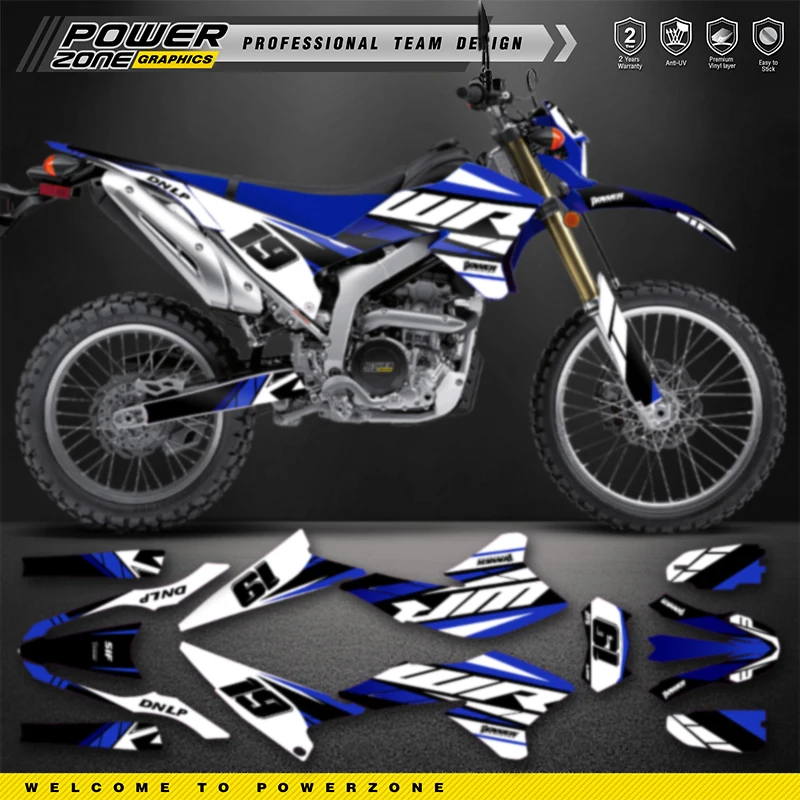 PowerZone Custom Team Graphics Backgrounds Decals For 3M Stickers Kit For YAMAHA 2008-2015 2016 2017 2018 2019 2020 WR250R 14