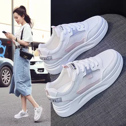 Shoes for Women Sneakers Mesh Breathable Casual Female Shoes Flat Light Lace-Up Summer Running Shoes Woman Vulcanize Shoe