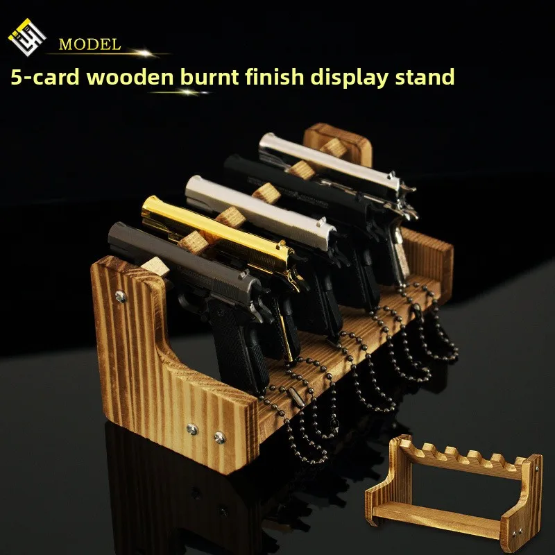 Wooden Prop Model Display Stand, 5‑Slot Storage Rack for Sword Gun Mold Decor Collection Accessories