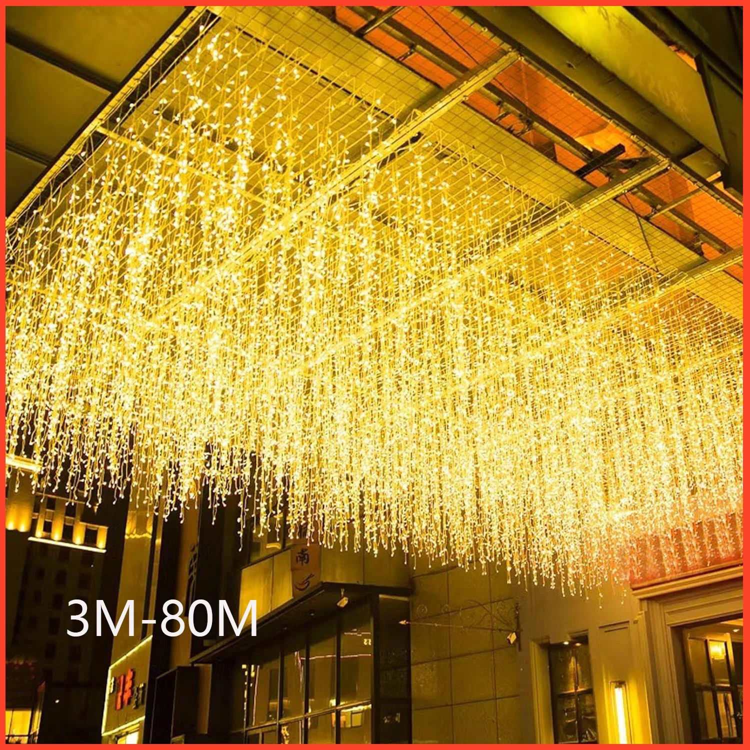 LED Fairy String Curtain Lights Outdoor Waterproof Waterfall Street Garland on the house For Patio Christmas Party Decoration