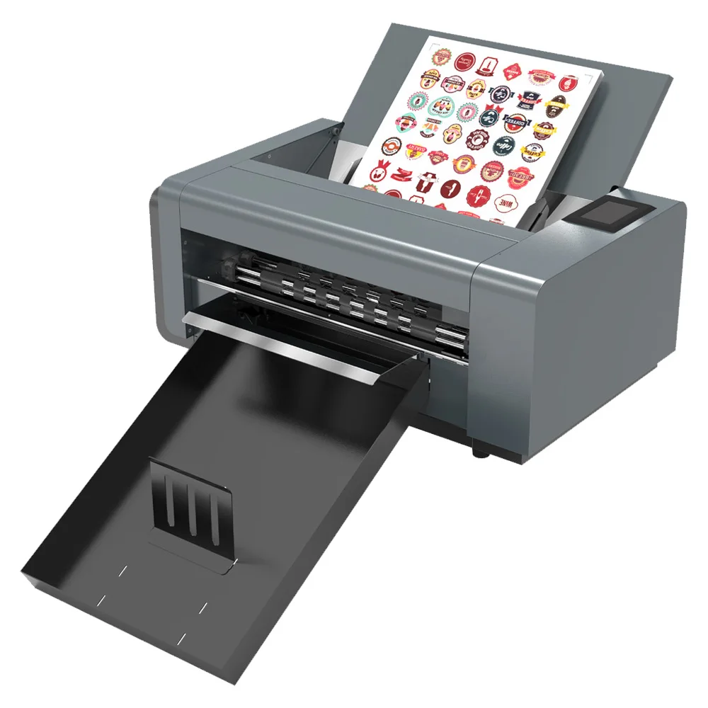 Máquina troqueladora de pegatinas de alta velocidad, trazador de corte de etiquetas de alimentación automática con Motor