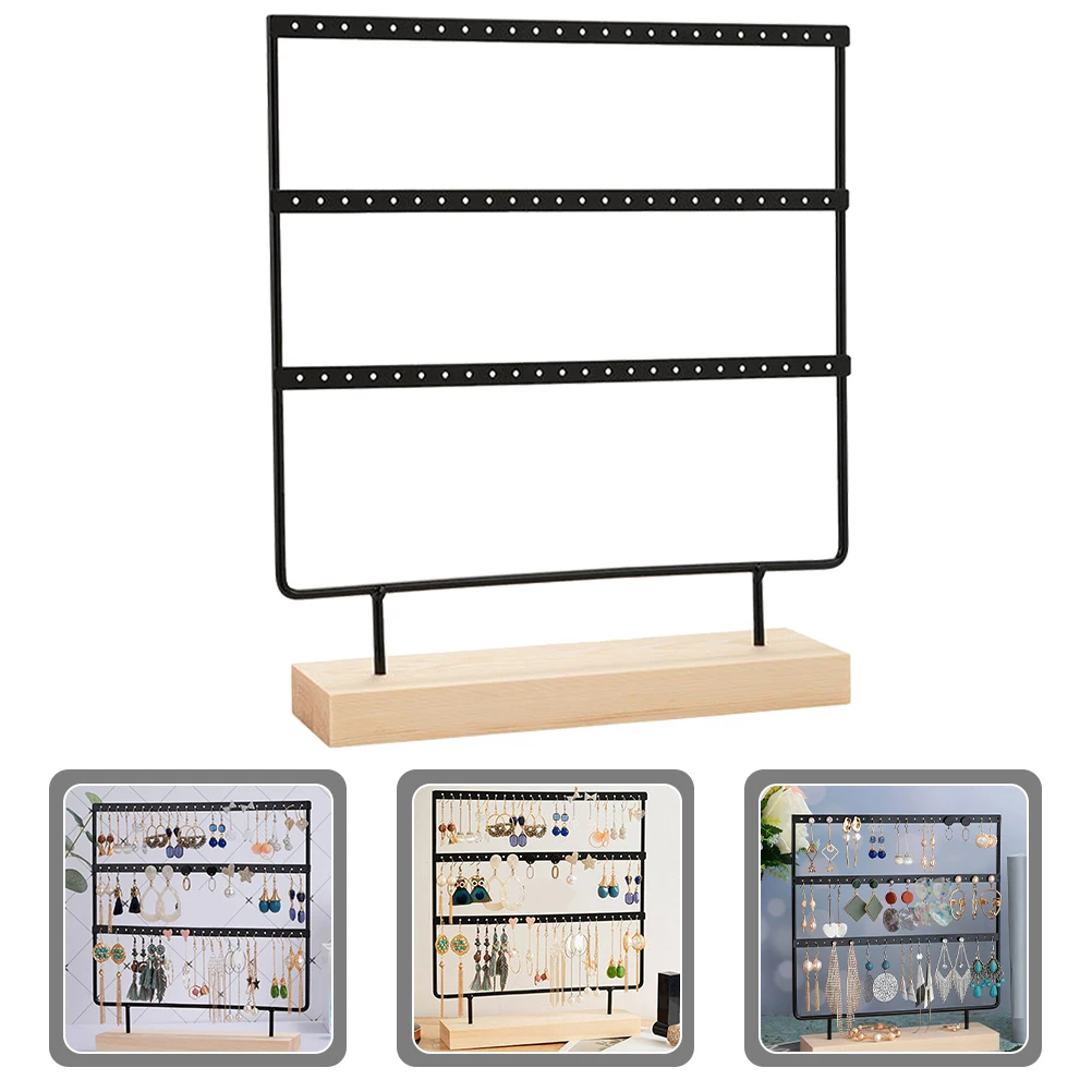 

3 Tier 72 Hole Jewelry Rack Stand Earring Necklace Bracelet Holder ganizer Black Storage Display Tower Home