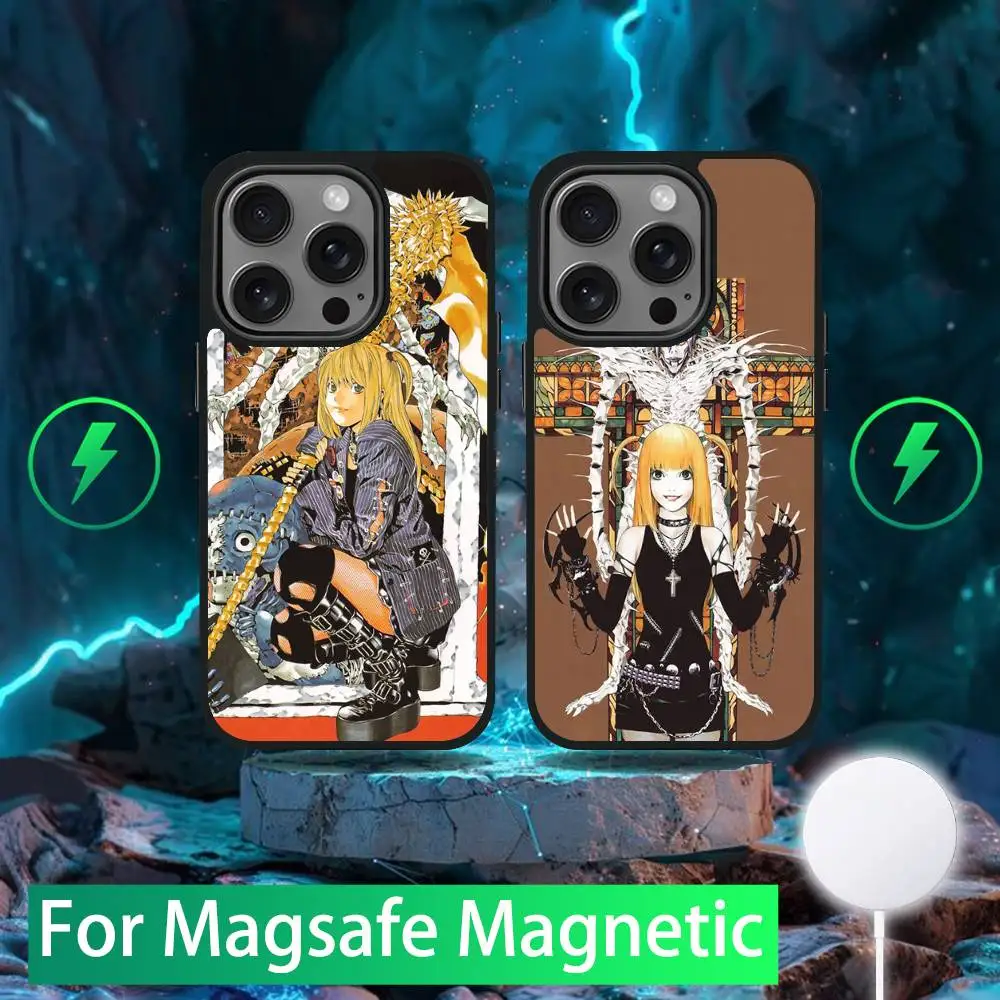 

D-Death Misa N-Note Phone Case For iPhone 16,15,14,13,12,11,Pro,Max,Plus,Mini,SE New Magsafe Magnetic Wireless Charging