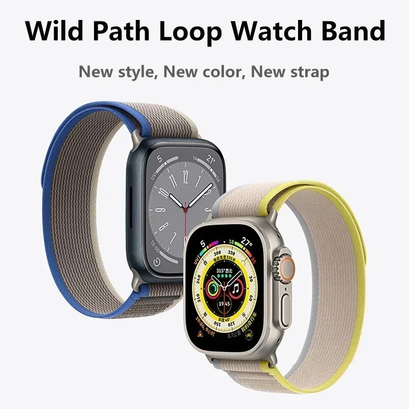 Nylon Loop for Apple Watch Ultra2 Bands 49mm 46mm 45mm 44mm 42mm 41 40 38mm Strap Bracelet Correa Iwatch Series 10 9 8 7 6 5 3 2