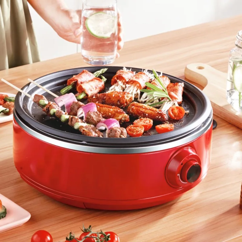 Multifunctional Electric Pot Hot Pot BBQ Pot Mutil Cookware Oven Korean BBQ Pan Household BBQ Pan