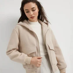 K1915L Luxury brand women's Clothing high-quality women's winter 90% white duck down hooded jackets coats