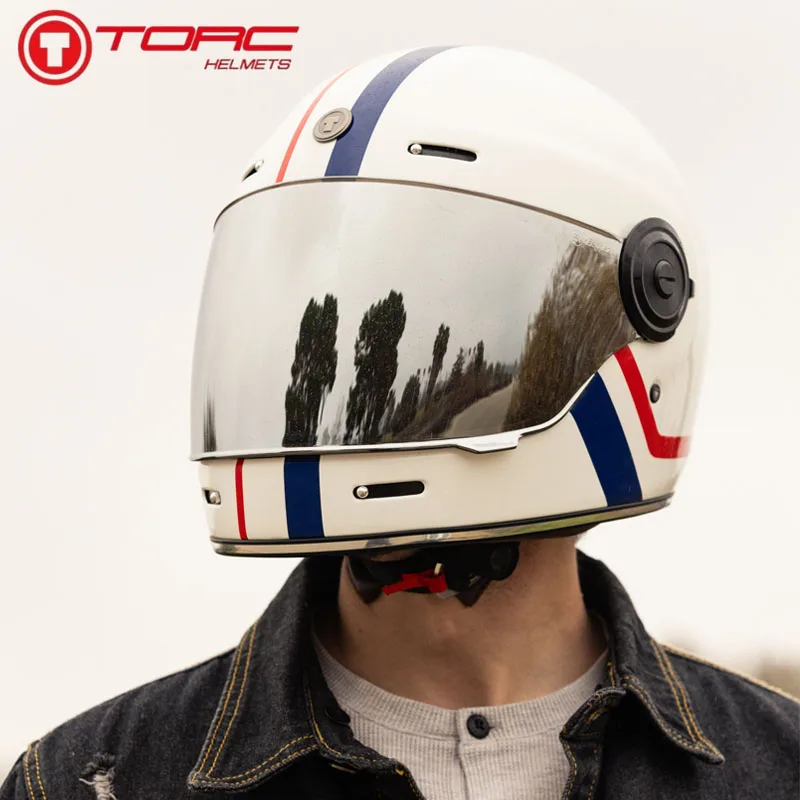 TORC T1 Винтажный шлем для езды на мотоцикле, мужской винтажный шлем для езды на мотоцикле, мотокросс, винтажные шлемы с полным лицом, чоппер Capacete De Moto