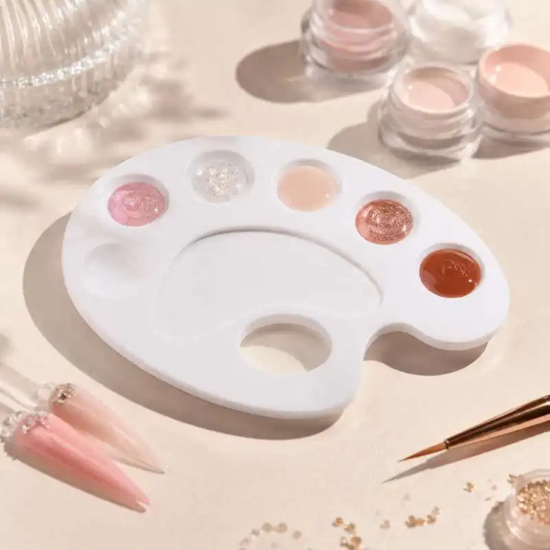 Manicure Pigment Mixing Tray Nail Art Palette Portable Gel Polish Color Blending Accessory