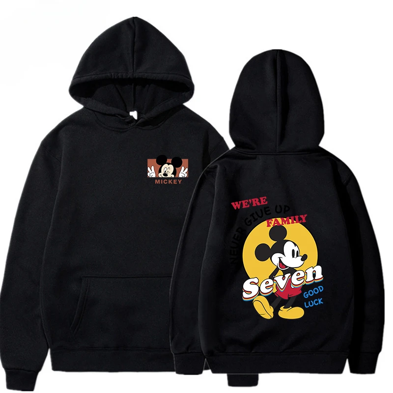 The Autumn and Winter Disney Mickey and Minne Cartoon Anime Periphery Women's Hoodie Soft and Cute Couple's Clothing Hoodie