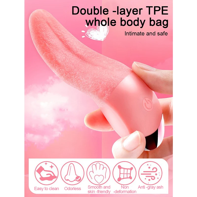 10 Mode Tongue Licking Vibrator For Women G spot Clitoral Stimulator Mini Clit Rechargeable Nipple Female Masturbator Sex Toys