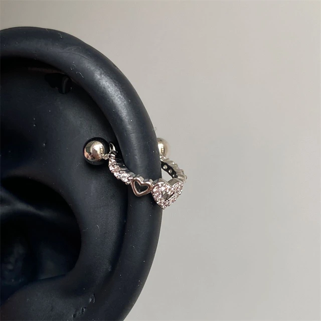 Nowy wydrążony kolczyk ze stali nierdzewnej 316L w kształcie koła do paznokci w kolorze srebrnym dla kobiet Y2K Punk Jewelry