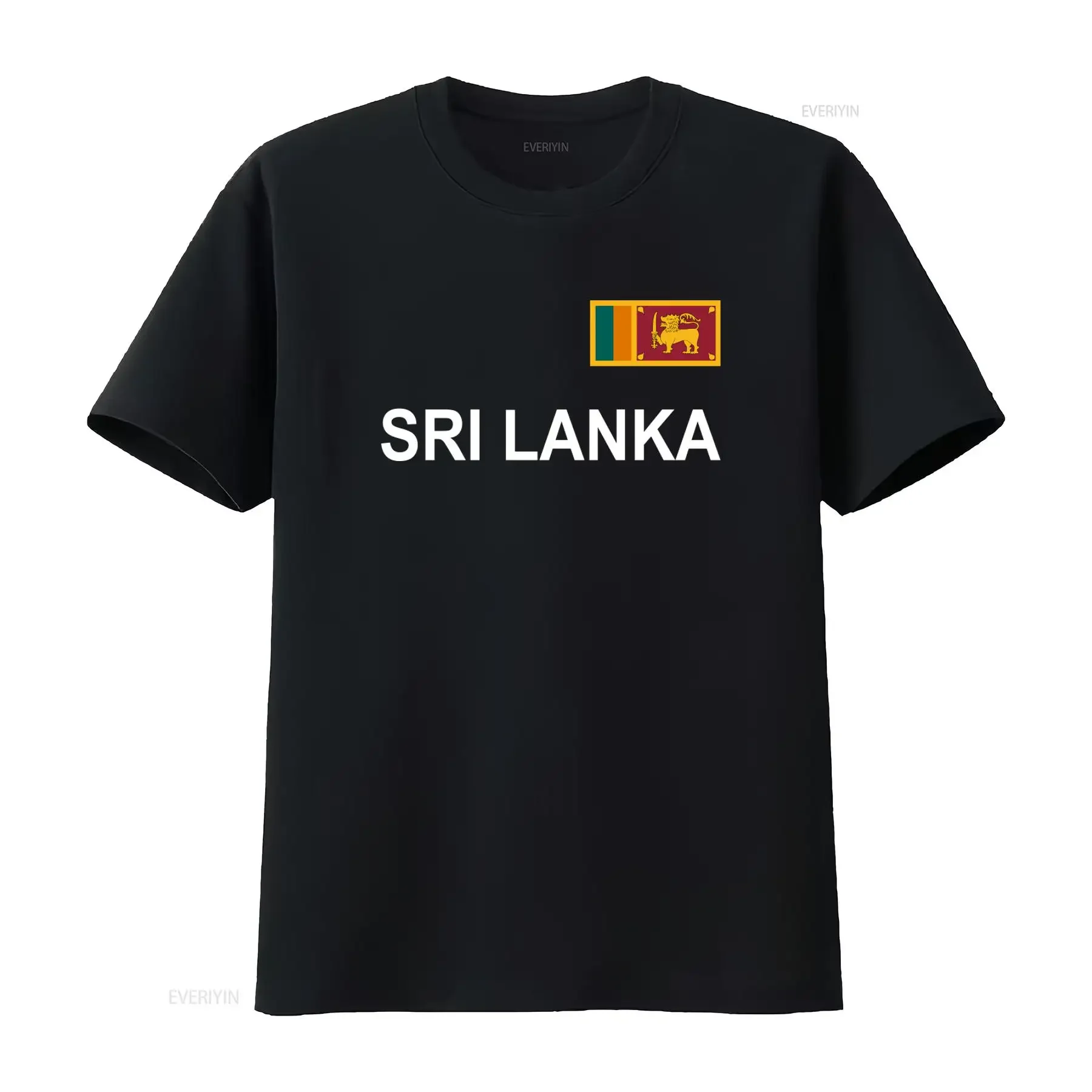 T-Shirt mit Sri Lanka-Flaggendruck für Casual-Look, Vintage-Waschung, vielseitig, stilvoll, atmungsaktiv, weich, Unisex