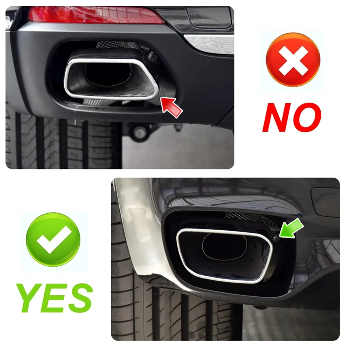 

Ingenious Stainless Steel Car Exhaust Pipe Cover Tail Throat for BMW M Sports Version X5 F15 X6 F16 2014-2019 Durable