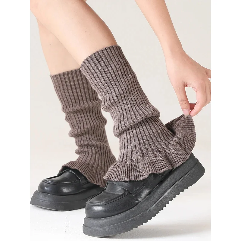 

Autumn Winter Women Ruffled Ribbed Leg Warmers JK Ankle Trim Boot Socks Foot Cover Pressure-Free Y2k