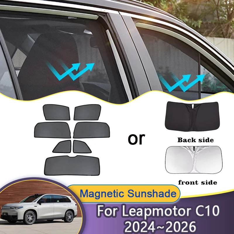 

Для Leapmotor C10 2024 2025 2026 автомобильный сетчатый солнцезащитный козырек, магнитные солнцезащитные козырьки для окон, козырек для конфиденциальности, занавеска, автоаксессуары