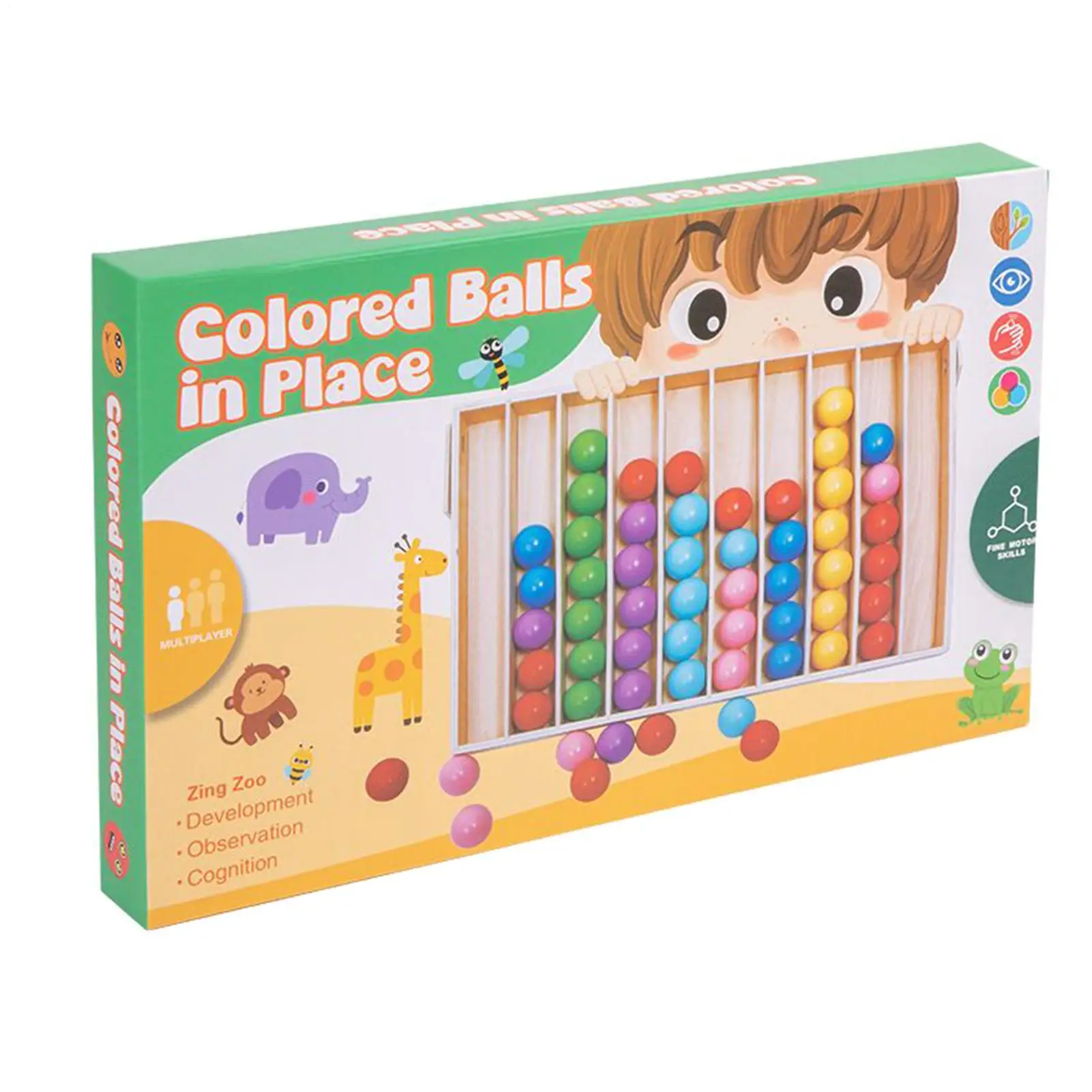 Toddler Color Sorting Toys Color Learning Balls Game Wooden Toddler Educational Toy For Boys Girls Classroom Homeschool