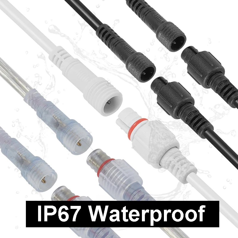 Waterproof Pigtail Power Cable Male Female 20cm 22/20AWG Extension Wires IP67 Connector Cord For Speaker Led Par Light Hand