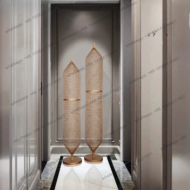 Metal Floor-to-ceiling Ornament Hotel Clubhouse Model Room Abstract Sculpture Art Stainless Steel Creative Soft Decoration