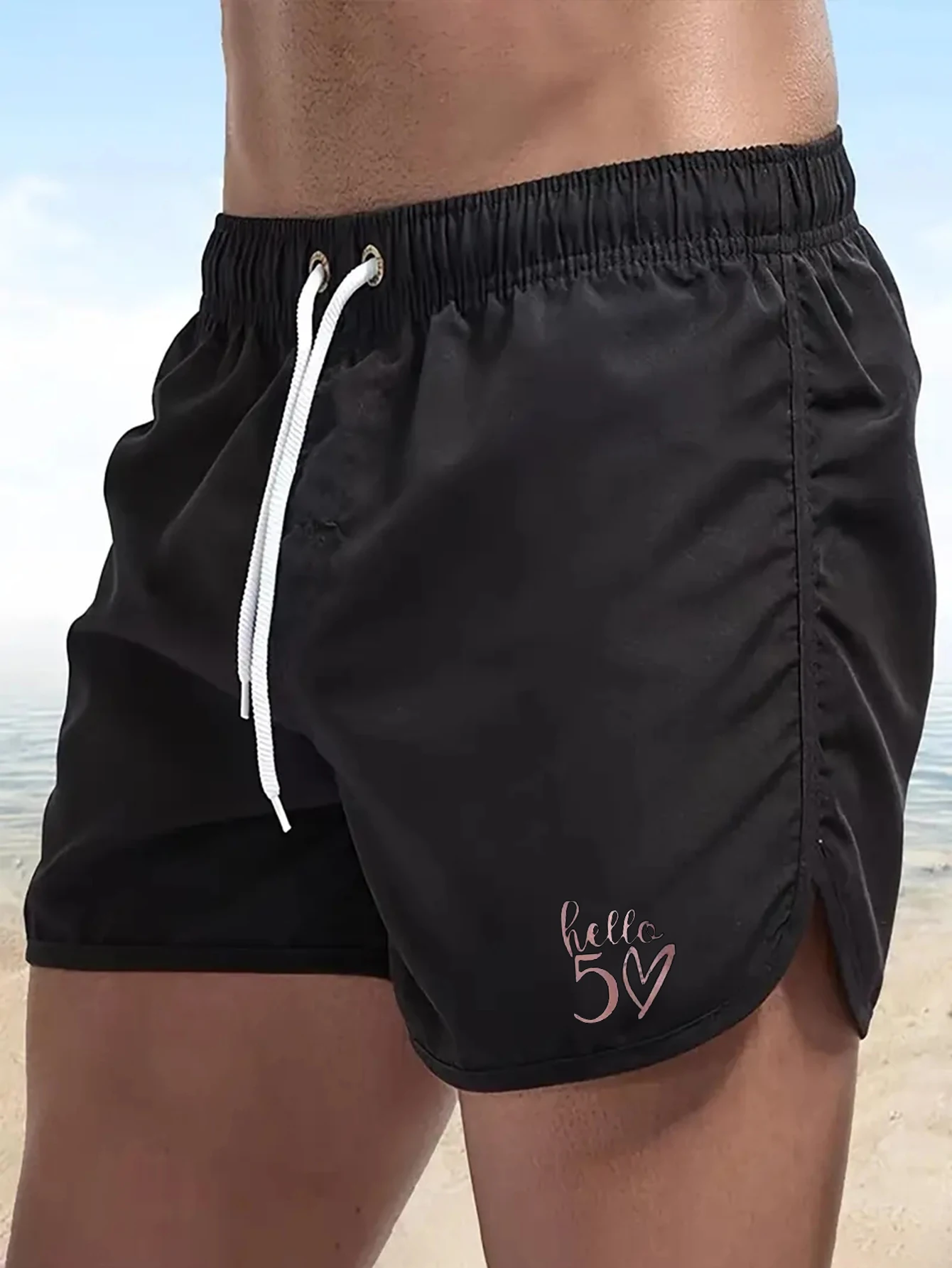 

Men's Shorts Beach Trunks Swim Gym Pants Daily Quick Drying Swimming Homme Surf Ventilate Drawstring Fashion Sport Casual Summer