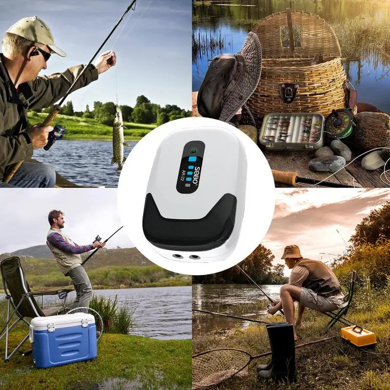 Aquarium Oxygen Air Pump 120hour Compressor Fish Air Pump Tank USB Charging Portable Exhaust Ultra Mute Outdoor Fishing