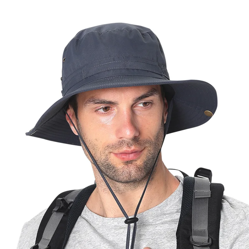 

Men's Sun Hat Outdoor Mountaineering wide-brimmed fisherman's Hat Summer wind-blocking Breathable Sunscreen Sun Hat Fishing Hat