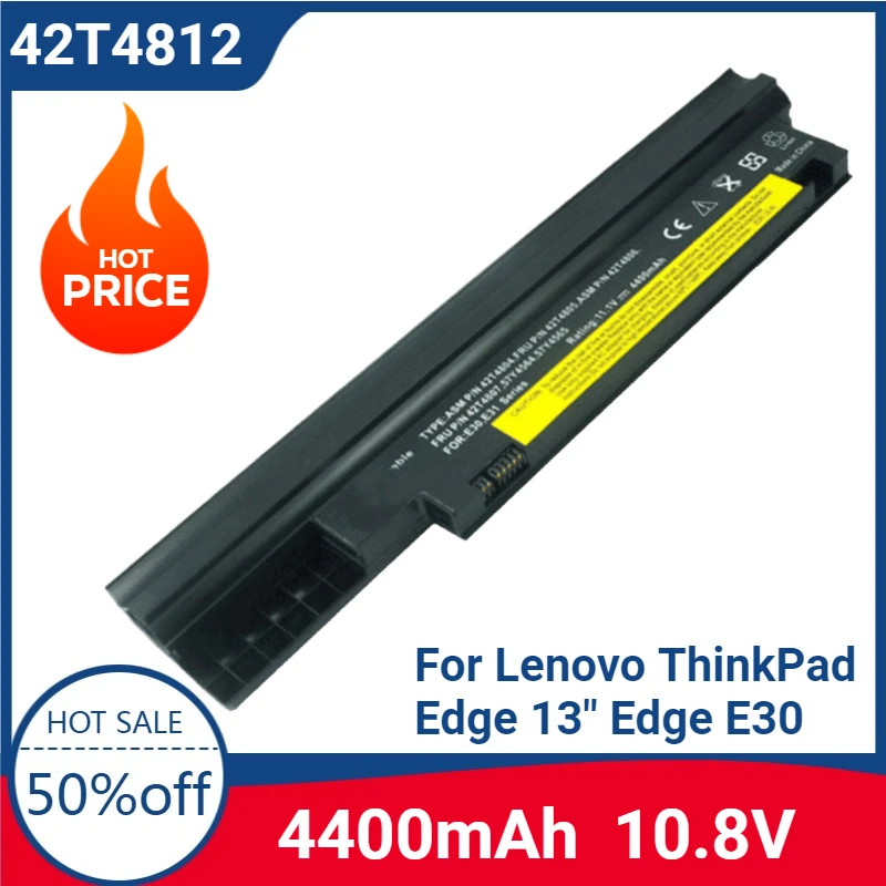 

New 42T4812 42T4813 42T4815 10.8V 4400mAh Laptop Battery For Lenovo ThinkPad Edge 13" Edge E30 Edge E31 Series 42T4808