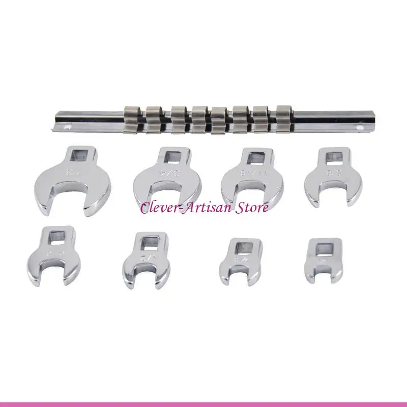 E06B 3/8 인치 드라이브 메트릭 크로우 풋 렌치 세트 10mm 11mm 13mm 14mm 16mm 18mm 19mm 22mm