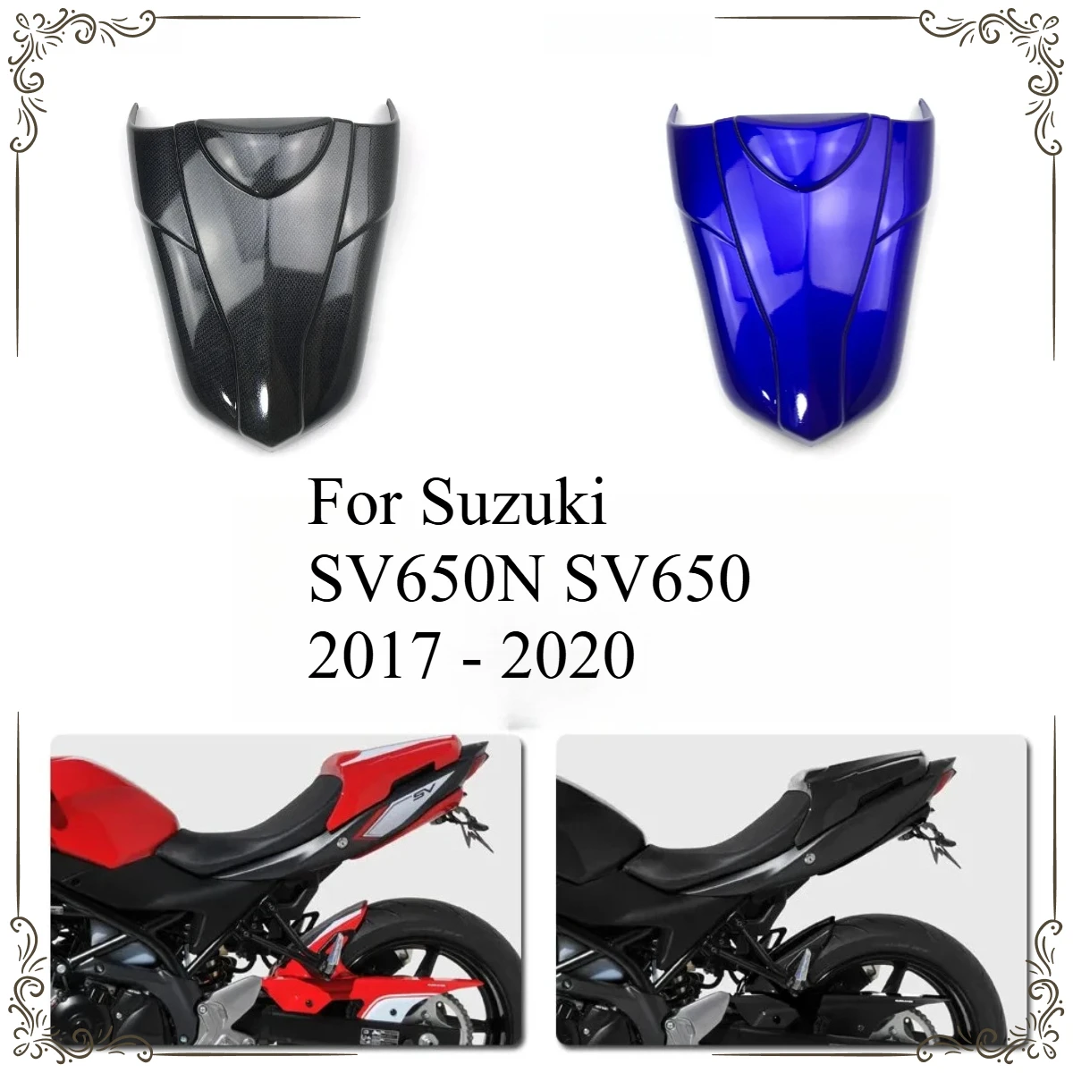 Motorcycle SV650 2019 Rear Seat Tail Cover Accessories For Suzuki SV650N SV650 2017 - 2020 Rear Seat Cover Solo Seat Cowl Rear