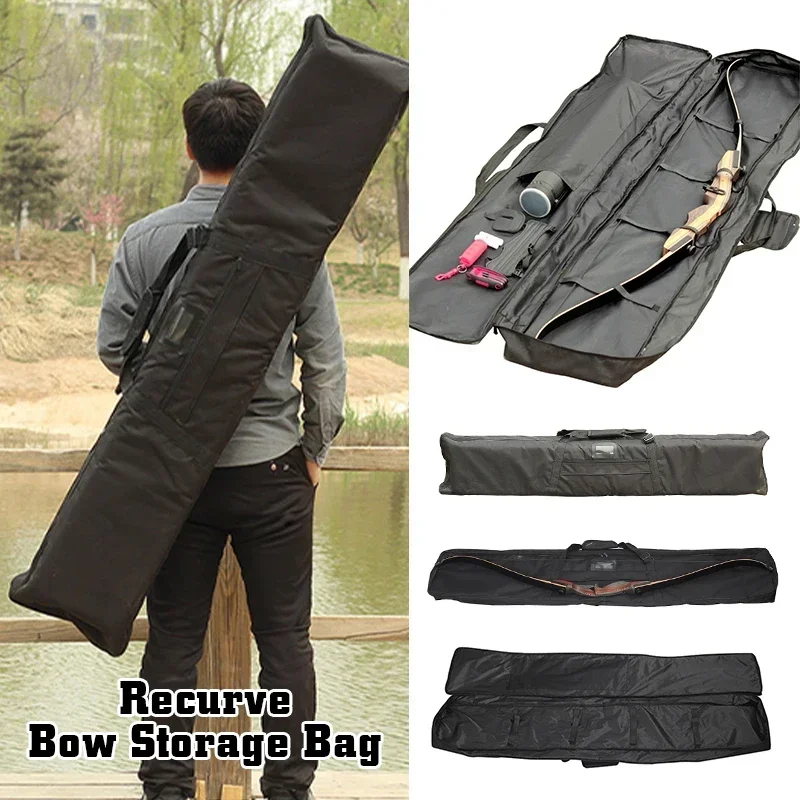 1pc Archery Hunting Canvas Bow Bag Shoulder for Recurve Bow Holder Target Shooting Bow Carrying Case Knapsack Rucksack
