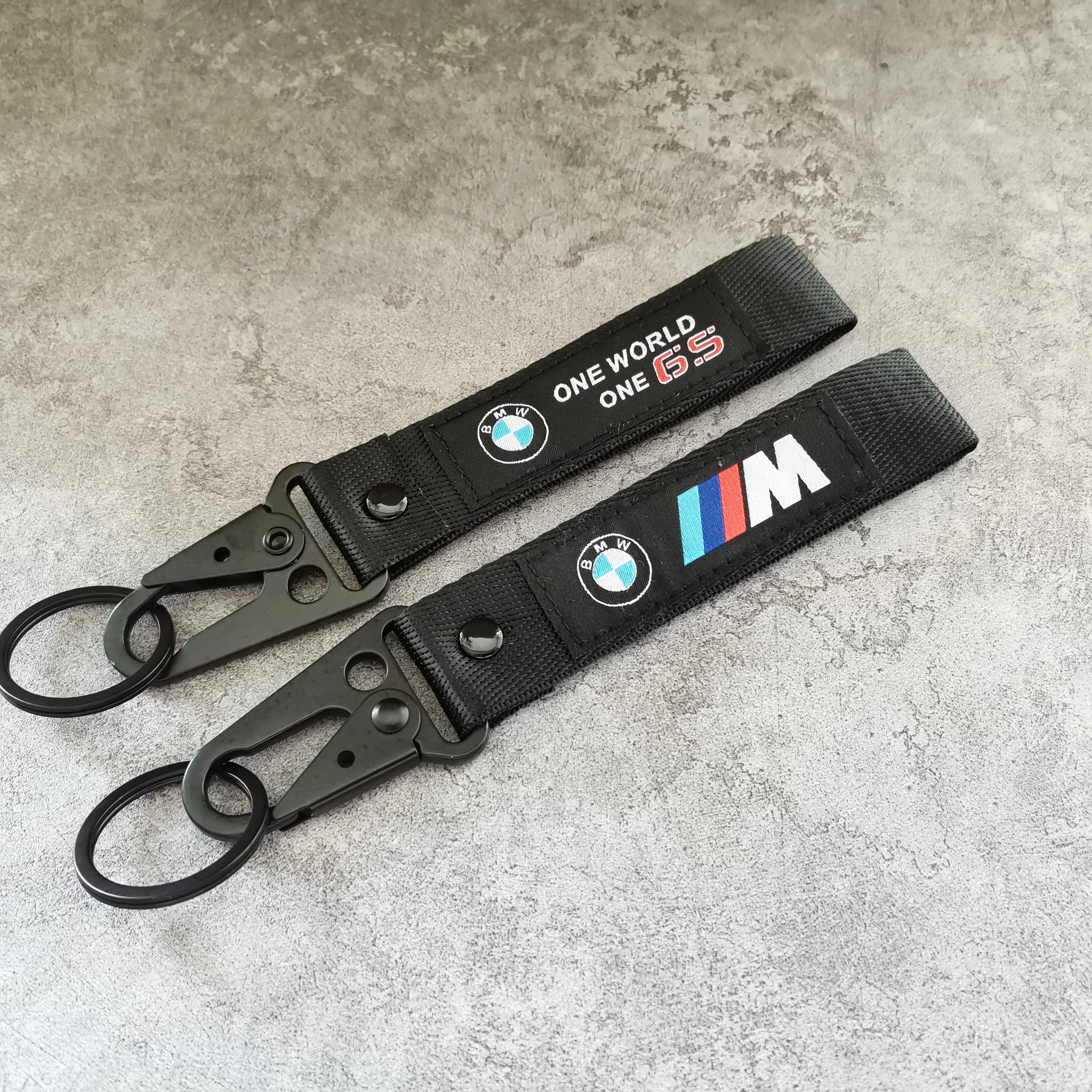 BMW GS M Keychain Nylon Wristband Woven Logo Black Lanyard for motorcycle keyring accessories Fashion Gift