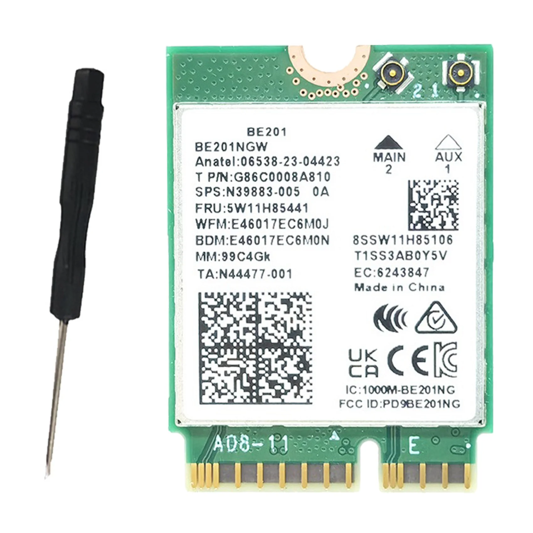 M13K-BE201 8774Mbps Tri-Band WIFI7 Card Wifi 7 Wireless M. 2 Module Bluetooth5.4 Cnvio3 AX211 For Win10/11 64-Bit